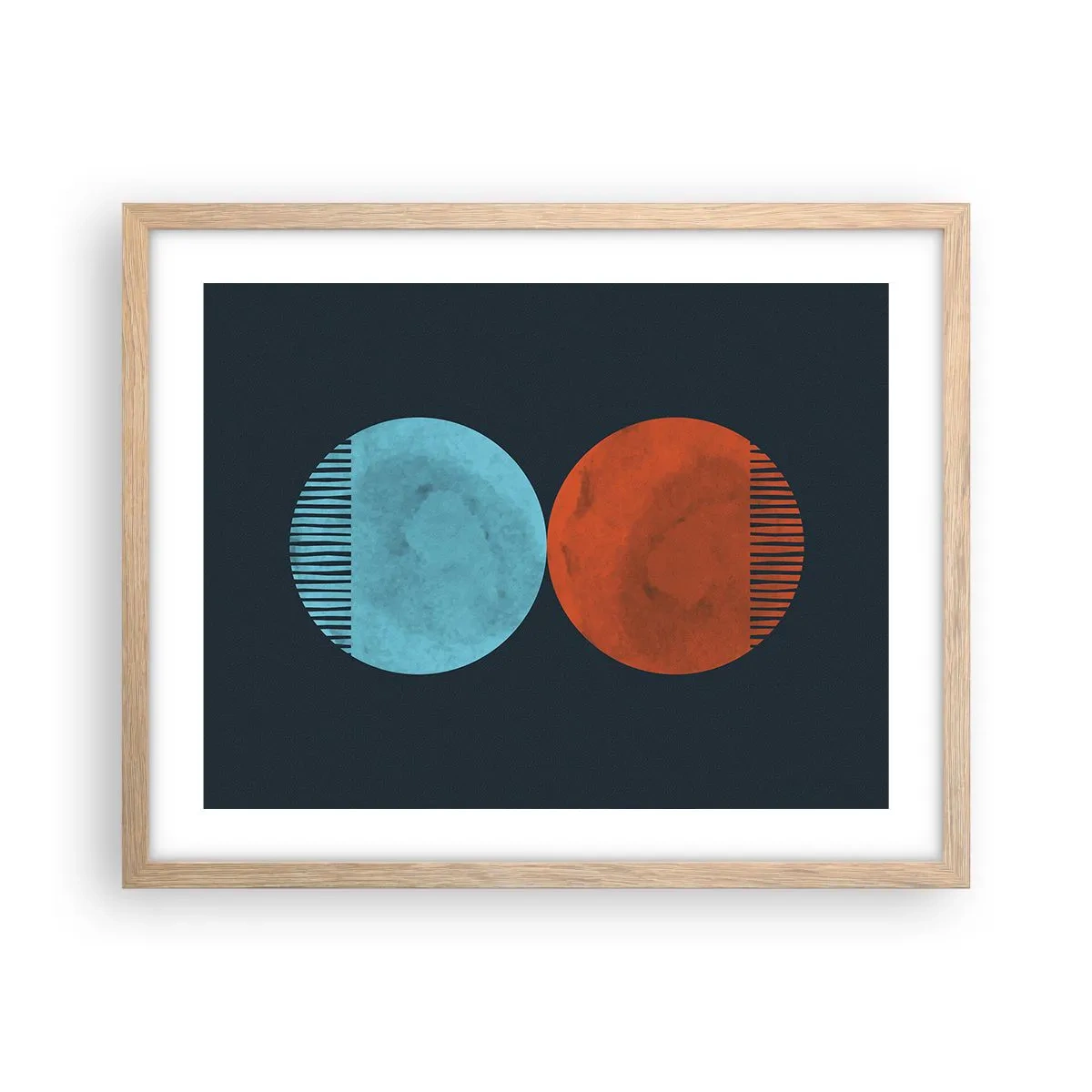 Poster in light oak frame - Only Geometry? - 50x40 cm