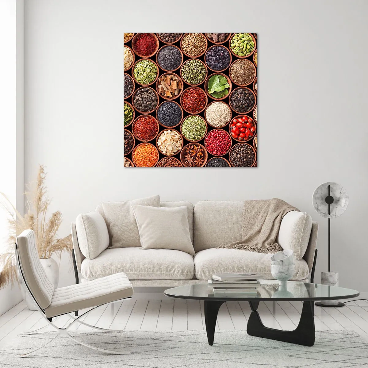 Glass picture - All Flavours of the World - 40x40 cm