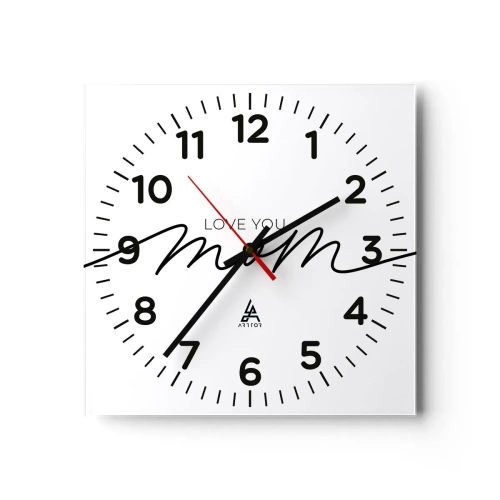 Wall clock - Clock on glass - Great Emotion - 40x40 cm