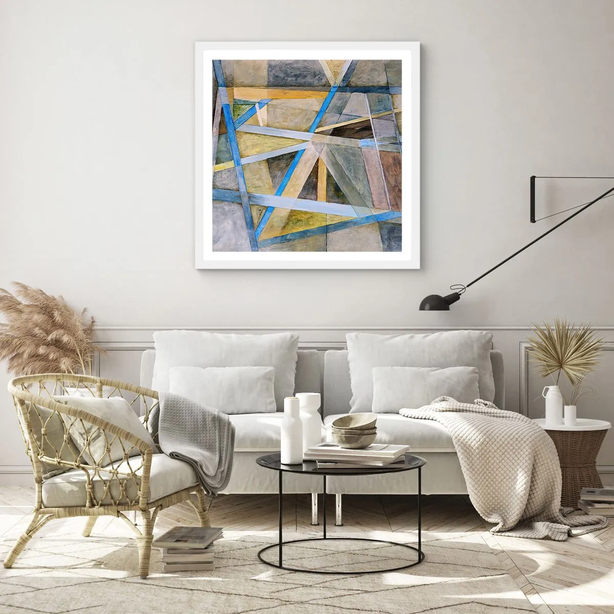 Poster in white frmae - Straight Or Slanted? - 60x60 cm