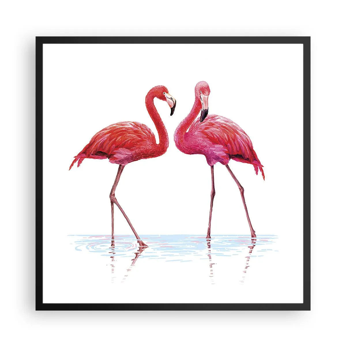 Poster in black frame - Pink Rendezvous - 60x60 cm