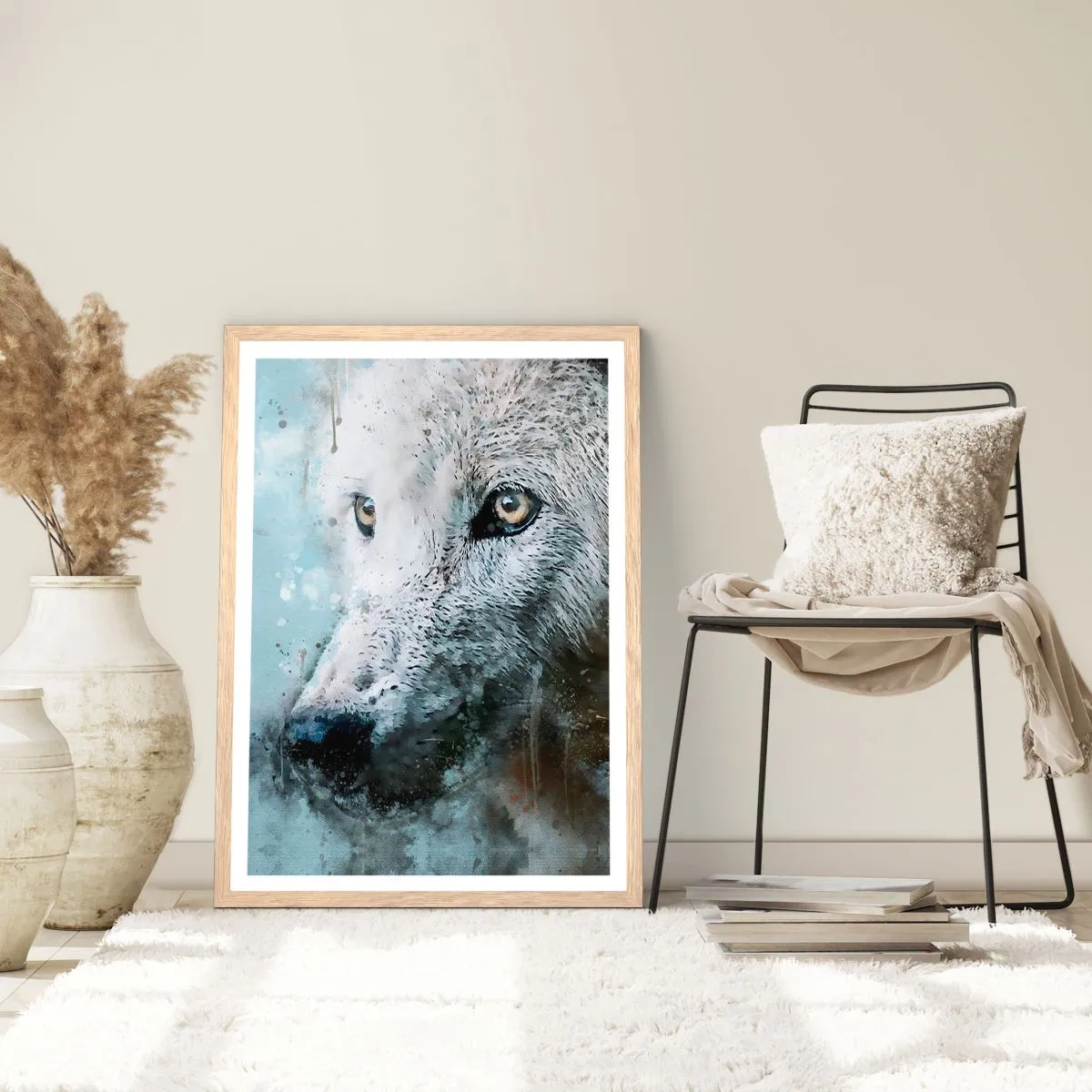 Poster in light oak frame - Meet Wolf Soul - 61x91 cm
