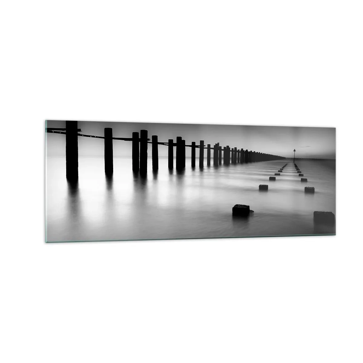 Glass picture - Grey Distance in a Fog - 140x50 cm