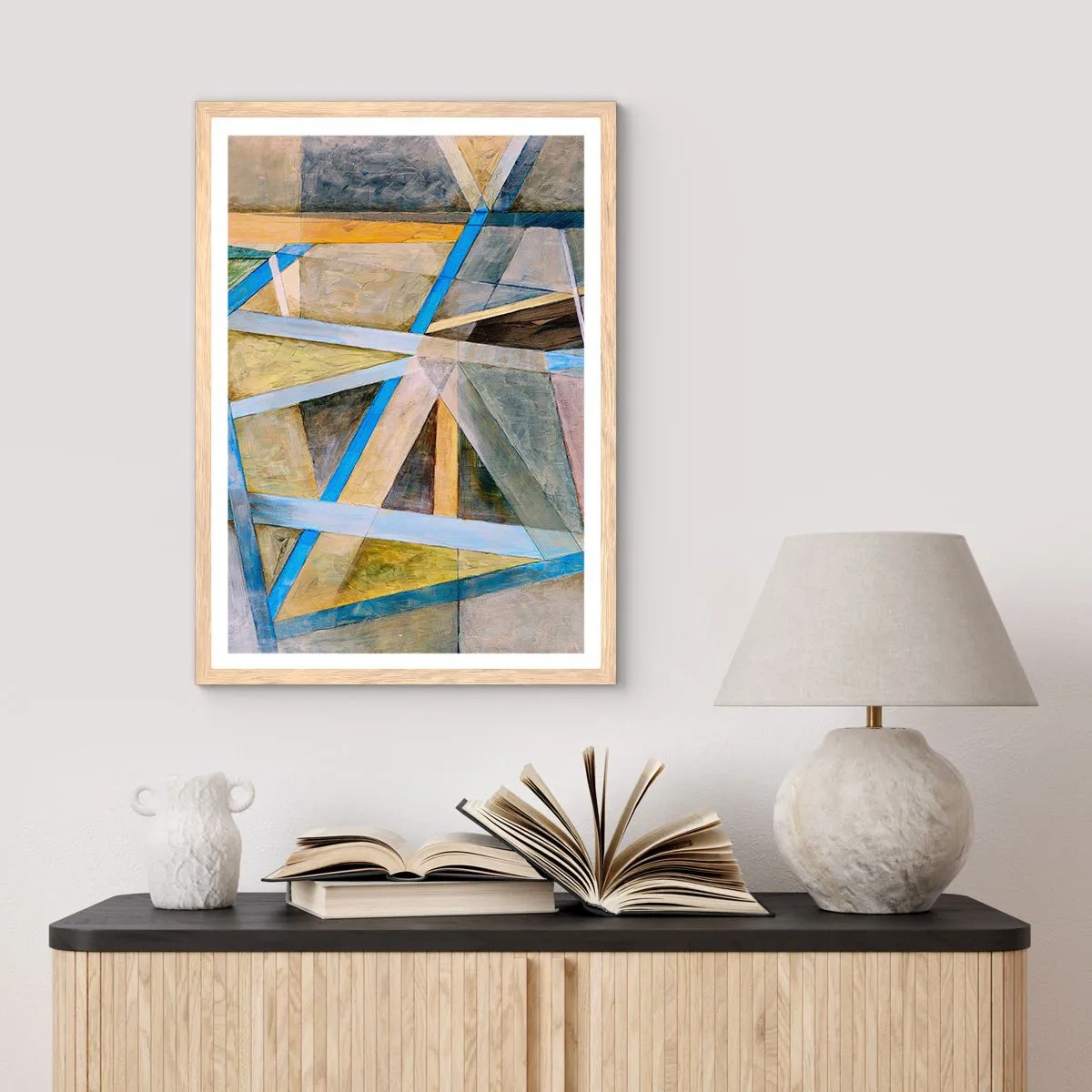 Poster in light oak frame - Straight Or Slanted? - 61x91 cm