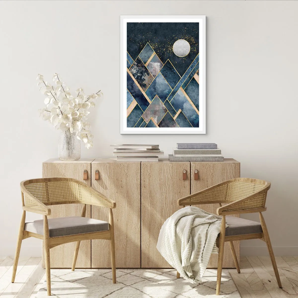 Poster in white frmae - Geometrical Landscape - 50x70 cm