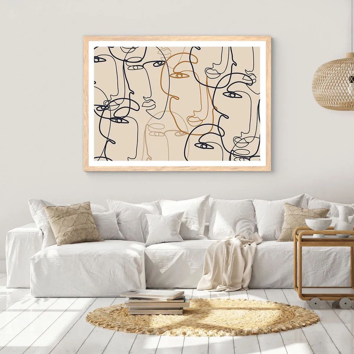 Poster in light oak frame - Multiplied Portrait - 40x30 cm