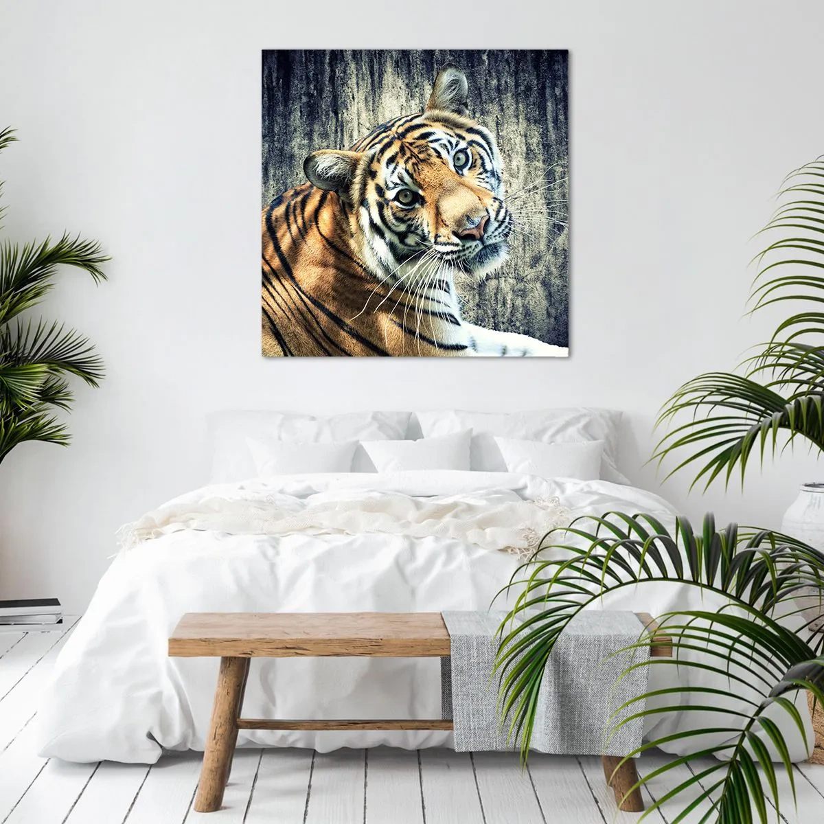 Canvas picture - Portrait in Rays of Light - 60x60 cm