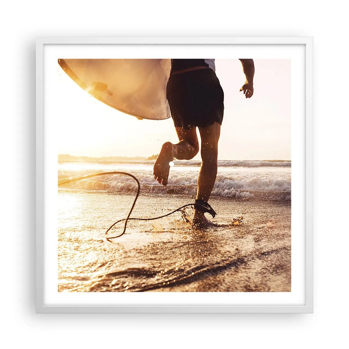 Poster in white frmae - Encounter with a Wave - 60x60 cm
