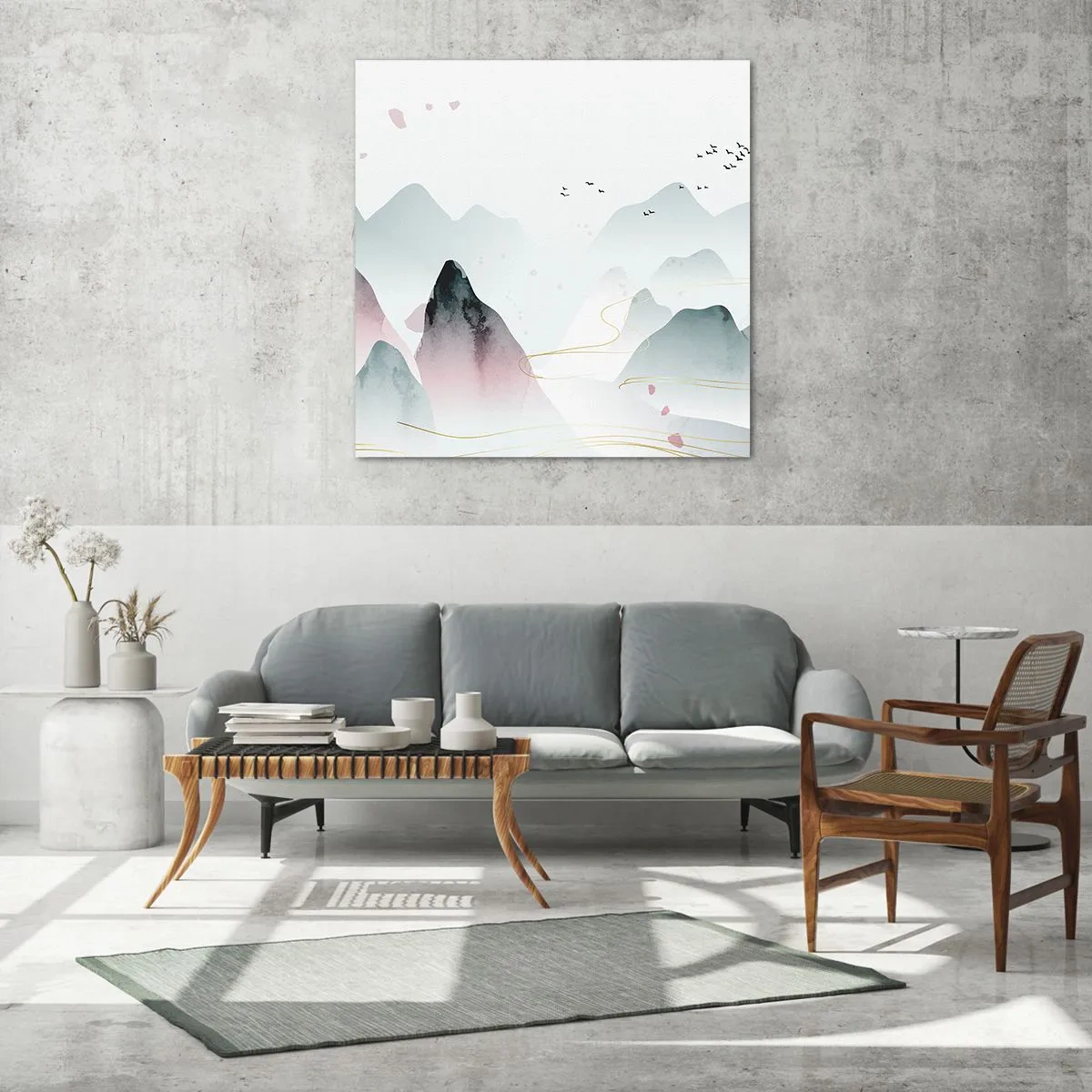 Glass picture - Over the Peaks - 40x40 cm