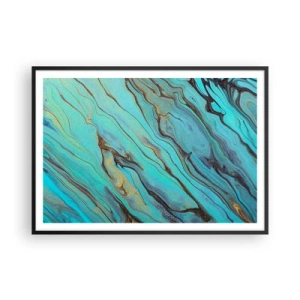 Poster in black frame - Turquoise Tide - 100x70 cm