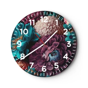 Wall clock - Clock on glass - Rich Nature - 30x30 cm