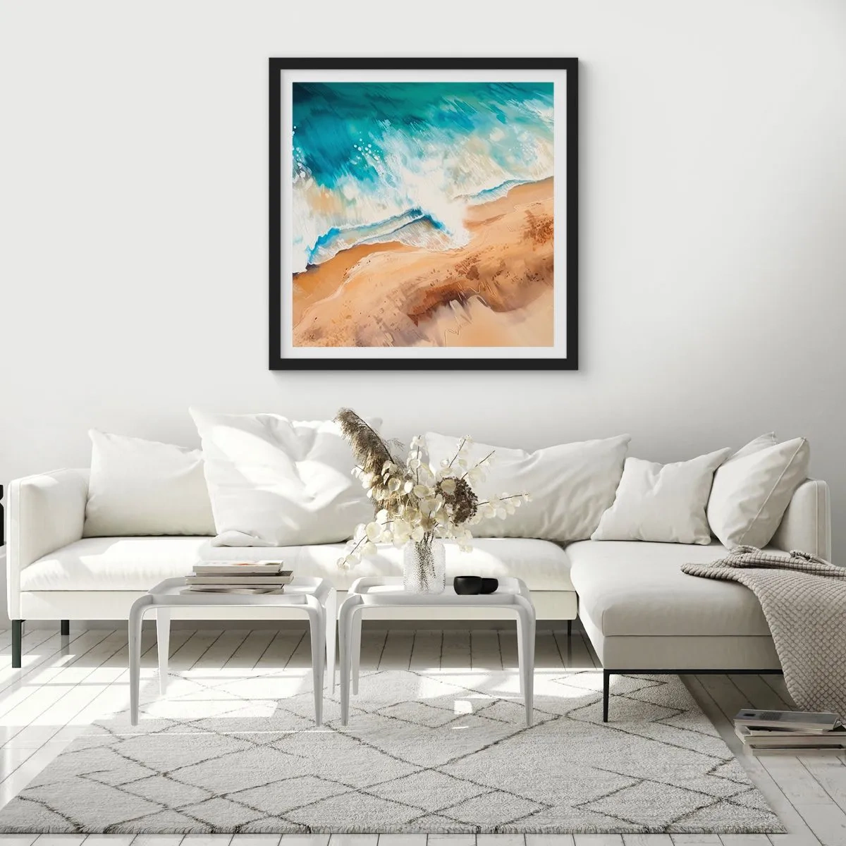 Poster in black frame - Returning Wave - 30x30 cm