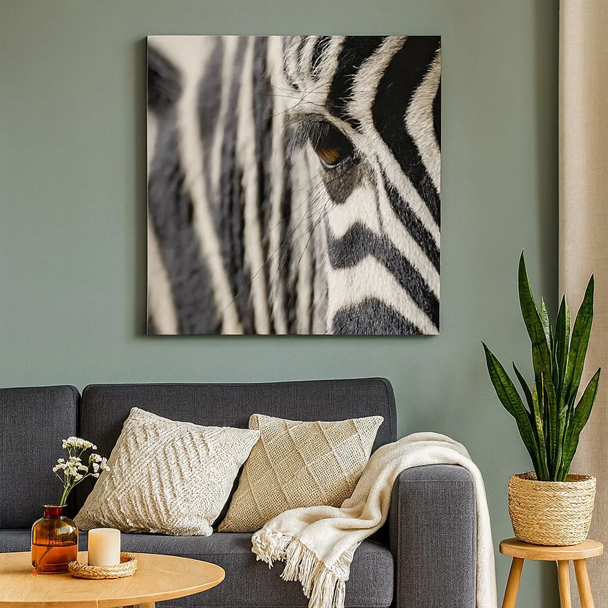 Canvas picture - Striped Portrait - 30x30 cm