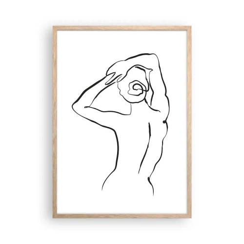Poster in light oak frame - Nude in the Morning - 50x70 cm