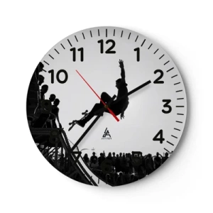 Wall clock - Clock on glass - Heroes and Spectators - 40x40 cm