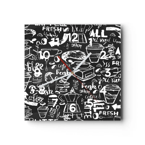Wall clock - Clock on glass - All You Need Is… - 40x40 cm