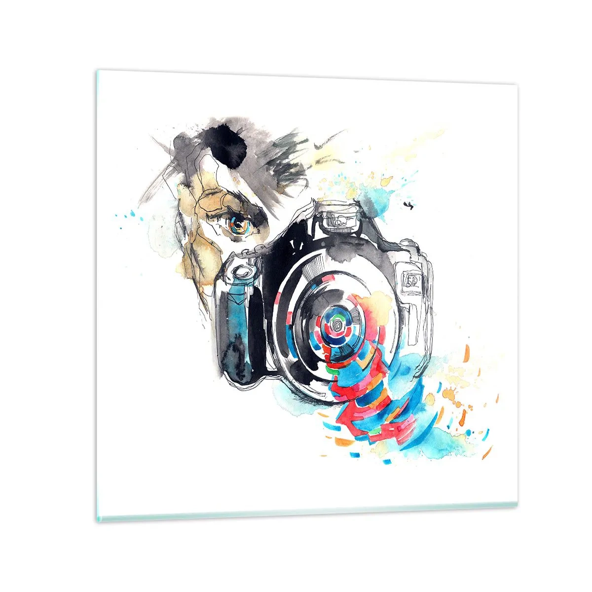 Glass picture - In the Eye of the Lens - 70x70 cm