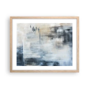 Poster in light oak frame - Behind the Curtain of Blue - 50x40 cm