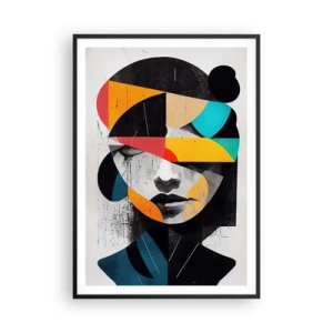 Poster in black frame - Multicolour Portrait of the Interior - 70x100 cm