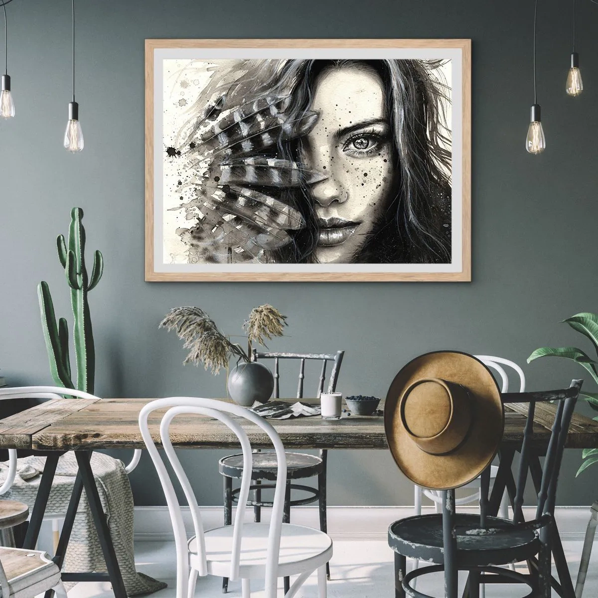 Poster in light oak frame - Wild Beauty - 40x30 cm