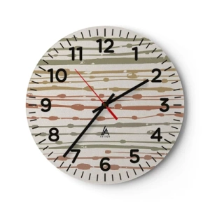 Wall clock - Clock on glass - Musical Colour Notation - 30x30 cm