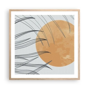Poster in light oak frame - Always Towards the Sun - 60x60 cm