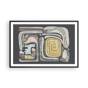 Poster in black frame - Abstract in Precolumbian Style  - 91x61 cm