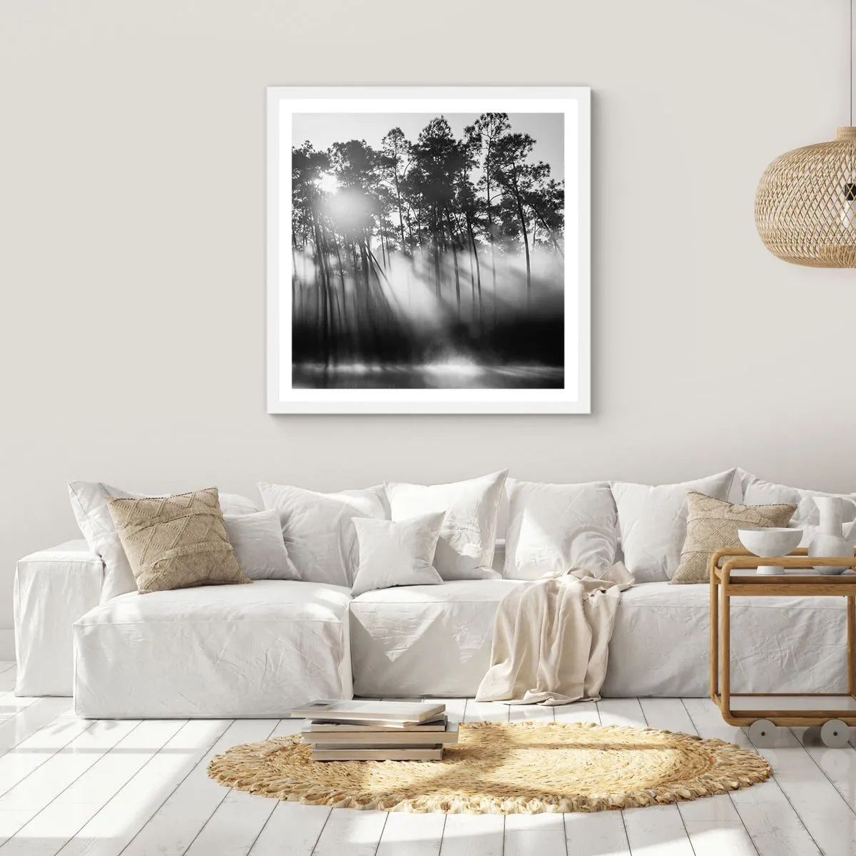 Poster in white frmae - Unstoppable Sun - 60x60 cm