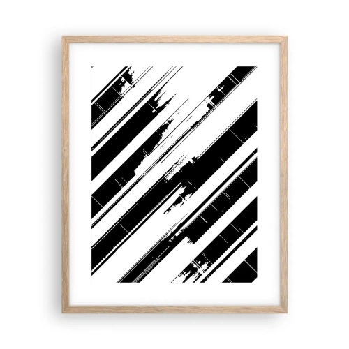 Poster in light oak frame - Intensive and Dynamic Composition - 40x50 cm