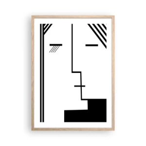 Poster in light oak frame - Simply a Kiss - 50x70 cm