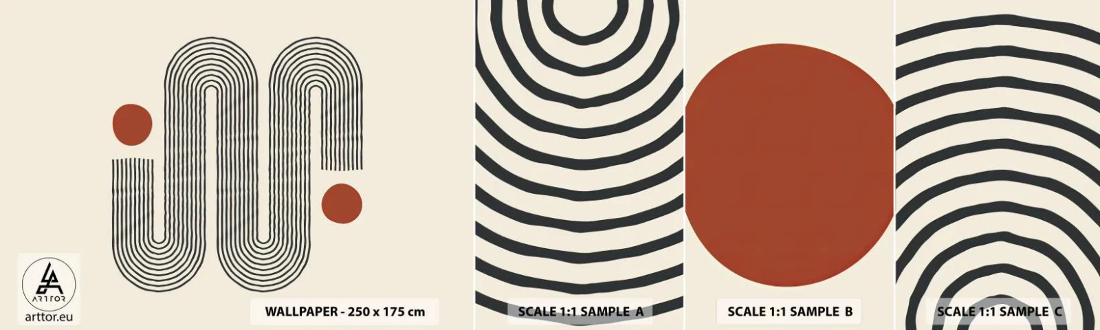 Photo Wallpaper Sample Self-Adhesive Deluxe Sticker - From Beginning till the End - Abstraction, Graphics, Minimalism - 100x30 cm