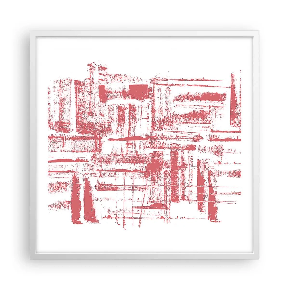 Poster in white frmae - Red City - 60x60 cm