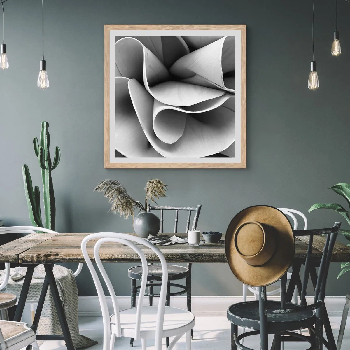 Poster in light oak frame - It Is Happening in Space - 40x40 cm