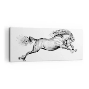 Canvas picture - Stopped at a Gallop - 100x40 cm