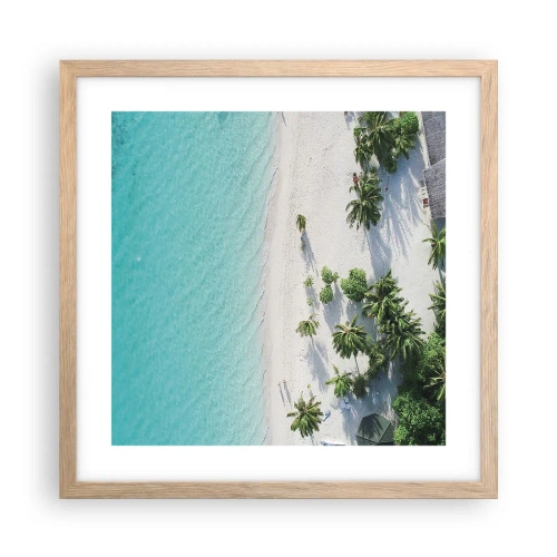 Poster in light oak frame - Holidays in Paradise - 40x40 cm
