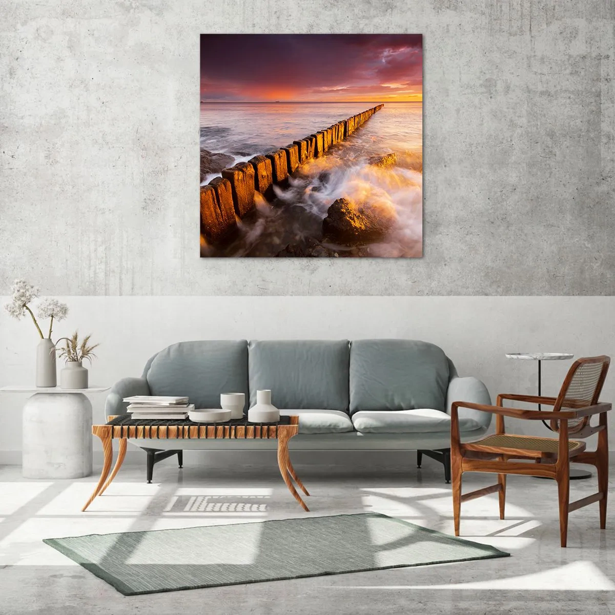 Glass picture - Gentleness of Waves - 40x40 cm