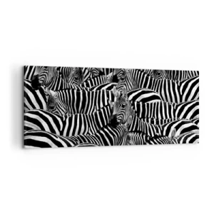 Canvas picture - Striped Group Portrait  - 100x40 cm