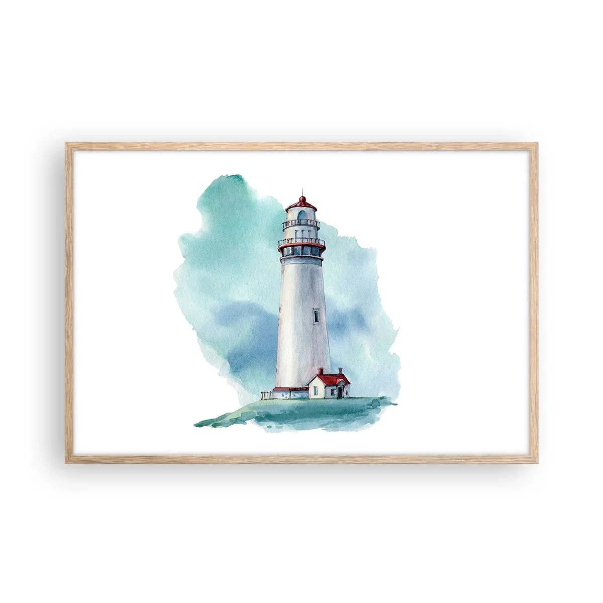 Poster in light oak frame - Gentle Sister of Blue - 91x61 cm