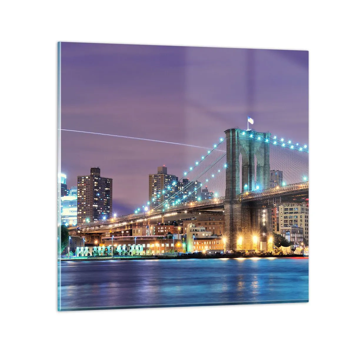 Glass picture - Brooklyn Bridge for Many Years Now - 30x30 cm