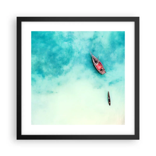 Poster in black frame - On the Beaches of Zanzibar, When the Tide Is High - 40x40 cm