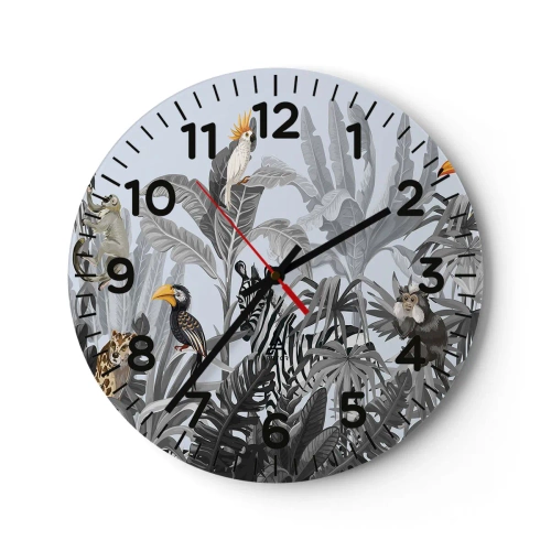 Wall clock - Clock on glass - African Fairy Tale - 30x30 cm