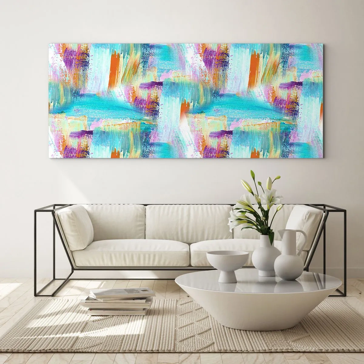 Glass picture - Cheerfully Interwoven - 100x40 cm