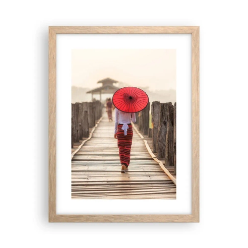 Poster in light oak frame - On an Old Bridge - 30x40 cm