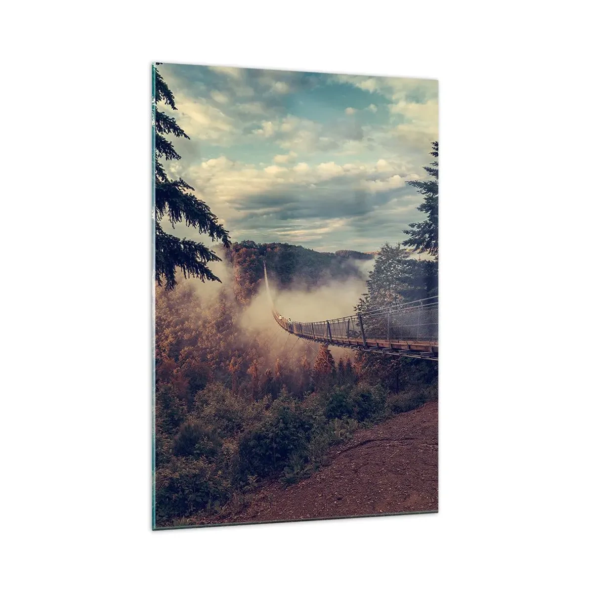 Glass picture - Above Autumnal Forest - 70x100 cm