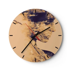 Wall clock - Clock on glass - Naturally Beautiful - 40x40 cm
