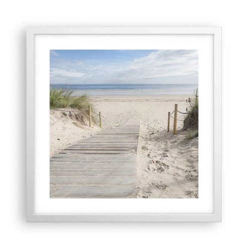 Poster in white frmae - Until the Horizon - 40x40 cm