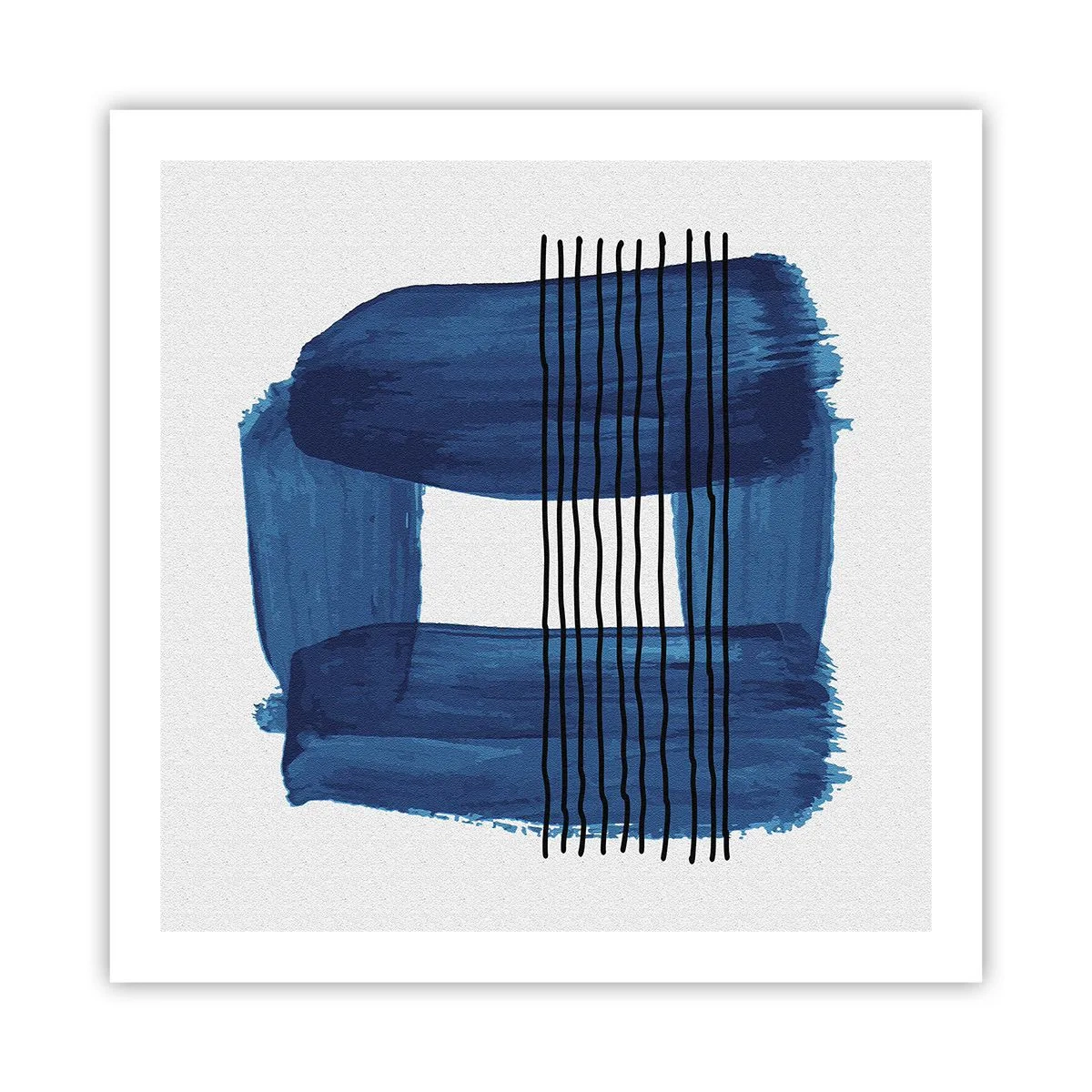 Poster - Blue and Black Composition - 60x60 cm