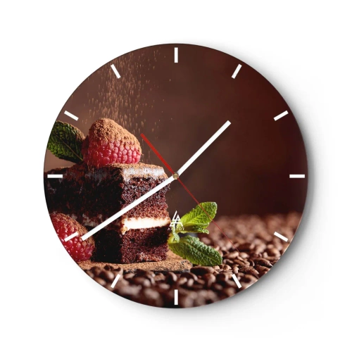 Wall clock - Clock on glass - Life Is Sweet - 40x40 cm
