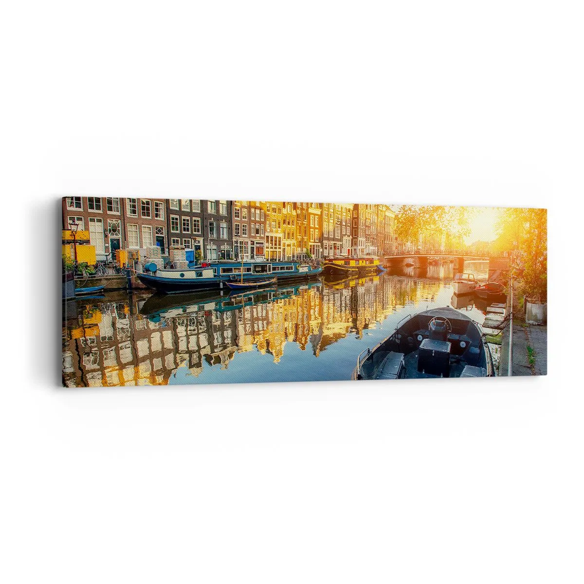 Canvas picture - Morning in Amsterdam - 90x30 cm