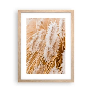 Poster in light oak frame - Golden Rustling of Grass - 30x40 cm